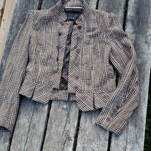 The Limited Brown Plaid Blazer